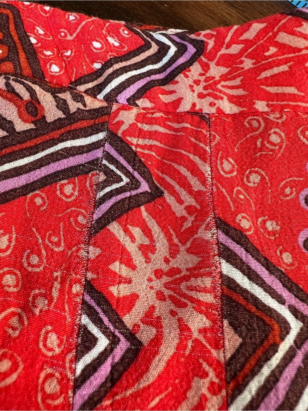 Anthropologie Bohemian Flowy Red Geometric Wide Leg Palazzo Pants Women’s 8 Art - Picture 11 of 15